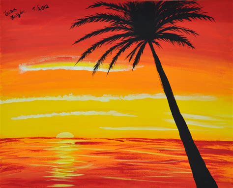 acrylic beach sunset|paintings of a sunset easy.